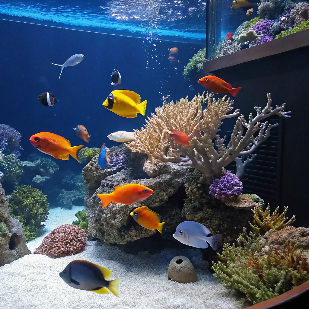 Enchanting aquarium with vibrant fish